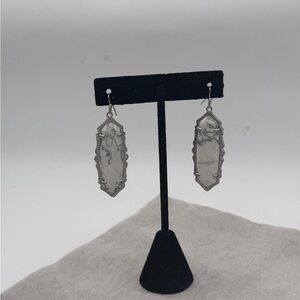 Francine white howlite Silver Drop Earrings